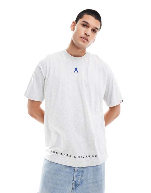 AAPE by A BATHING APE – T-Shirt in Grau mit geprägtem Logo, 2 von 4