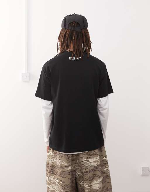 AAPE by A BATHING APE – T-Shirt in Schwarz mit Logo im Military-Muster , 4 von 4