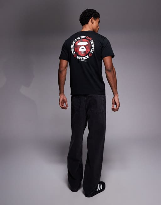 AAPE by A BATHING APE – T-Shirt in Schwarz mit Rückenprint, 2 von 5