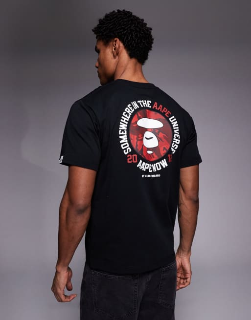 AAPE by A BATHING APE – T-Shirt in Schwarz mit Rückenprint, 3 von 5
