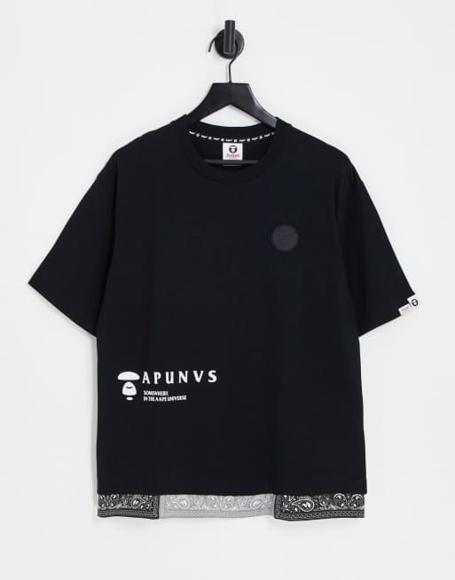AAPE By A Bathing Ape – T-Shirt in Schwarz mit Scheinschicht, 2 von 4