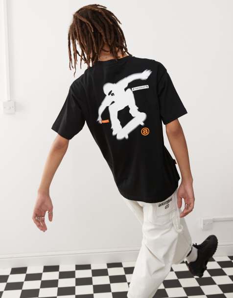 AAPE By A Bathing Ape – T-Shirt in Schwarz mit Skater-Print - view 1