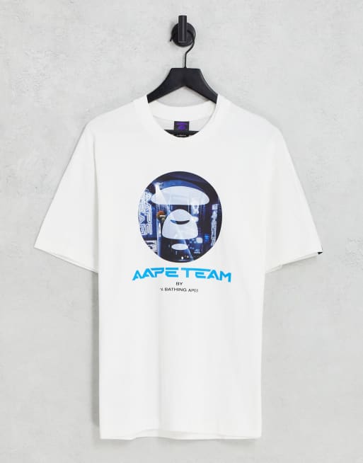 AAPE BY A BATHING APE® – T-Shirt in Weiß mit „Team“-Print