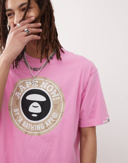 AAPE By A Bathing Ape - T-shirt met logoprint in roze, 2 van 4
