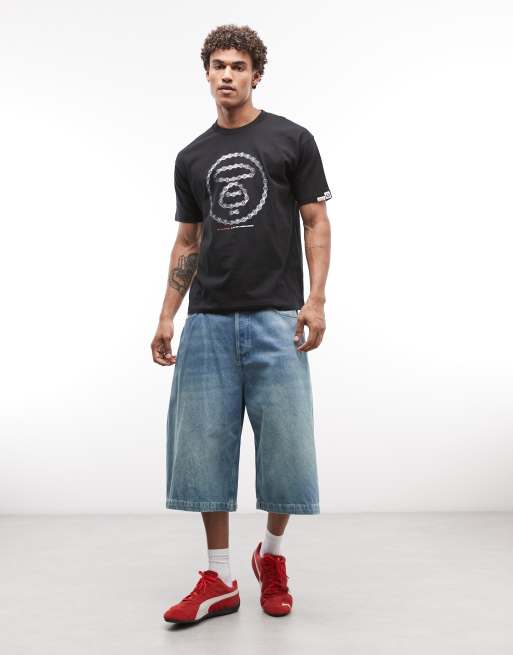Aape by A Bathing Ape T-shirt nera con stampa logo, 2 di 5