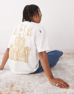 T-shirt oversize avec logo estamp au dos - Crme - Aape By A Bathing Ape - Modalova