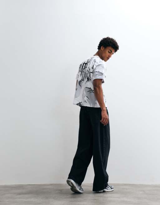 Aape by A Bathing Ape - T-shirt oversize bianca mimetica, 4 di 5