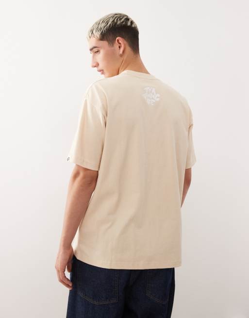 AAPE by A BATHING APE - T-shirt oversize coupe carrée avec logo à l'avant - Beige, 3 de 5
