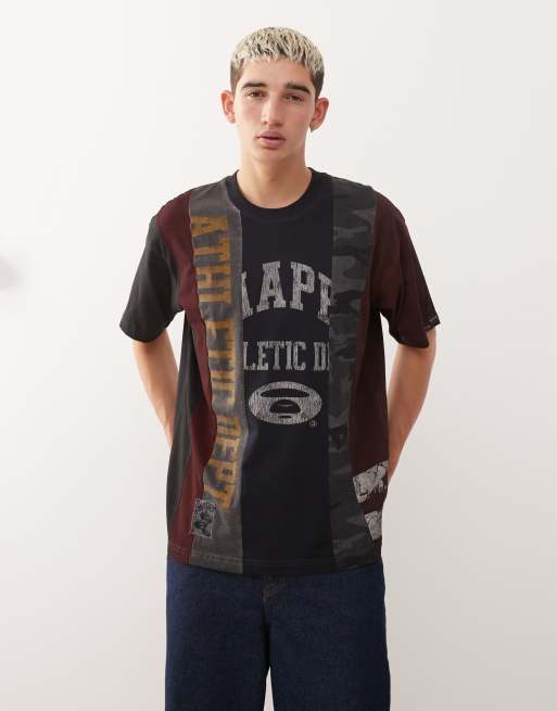 AAPE by A BATHING APE - T-shirt oversize coupe carrée effet coupé-cousu - Multicolore