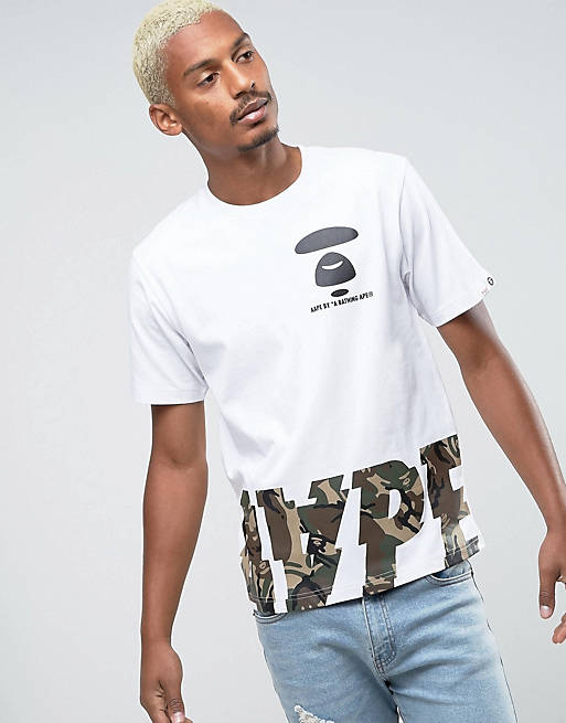 AAPE By A Bathing Ape T-Shirt With Camo Logo Print | ASOS