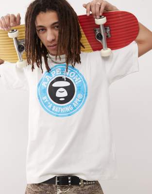 Aape by A Bathing Ape t-shirt with logo print in off white
