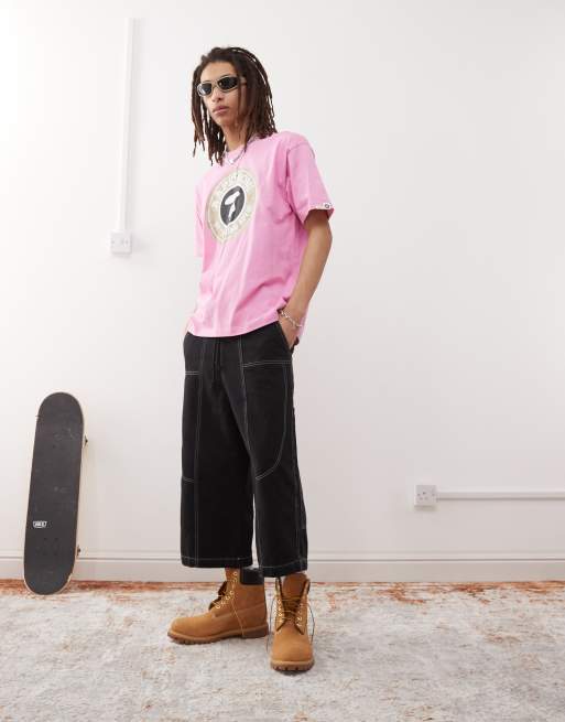 Aape by A Bathing Ape t-shirt with logo print in pink