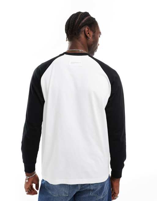 AApe By A Bathing Ape - T-shirts à manches longues raglan - Blanc et noir, 4 de 4