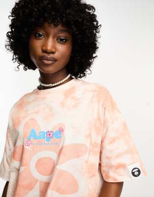 AAPE BY A BATHING APE® - T-Shirts mit Batikmuster in Orange