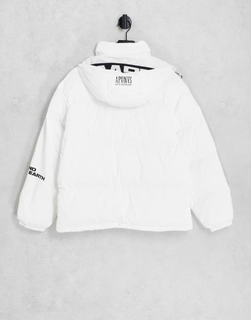 AAPE By A Bathing Ape taped puffer jacket with detachable hood in