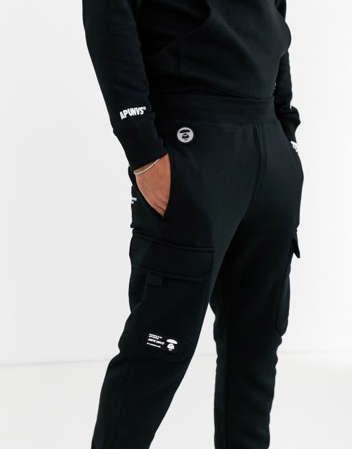 AAPE By A Bathing Ape Tech AAPE regular fit cargo joggers in black