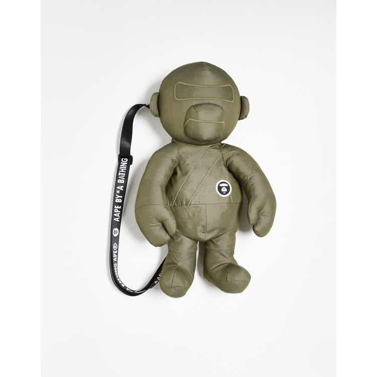 Aape By A Bathing Ape teddy bear backpack in dark khaki green | ASOS