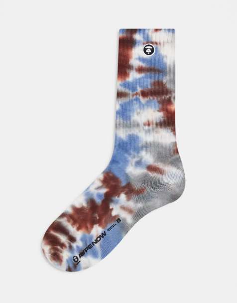 AAPE By A Bathing Ape - Tie-dye sokken in blauw en rood - view 1