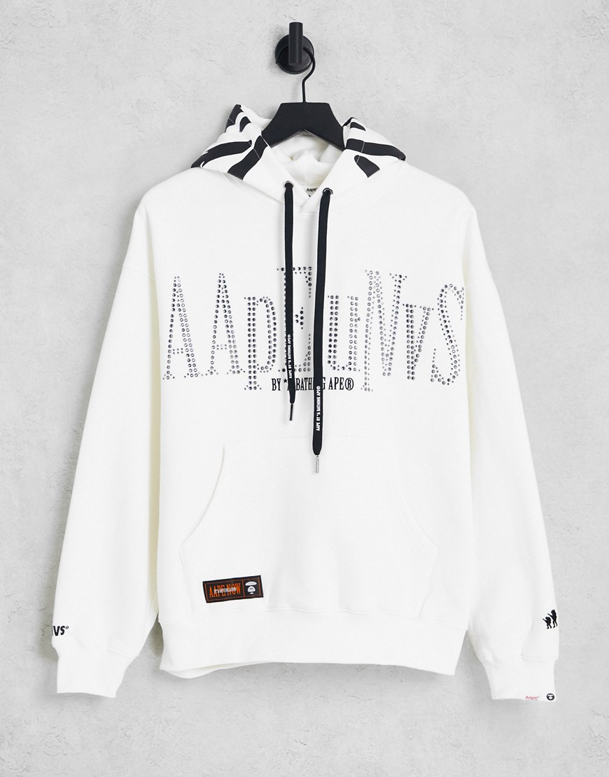 AAPE BY A BATHING APE® AAPE by A Bathing Ape universe oversize hoodie in off white