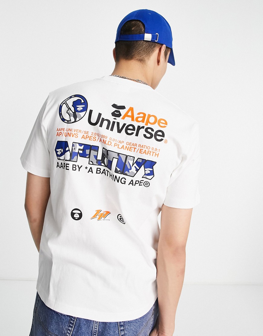 AAPE BY A BATHING APE® AAPE By A Bathing Ape universe t-shirt in white