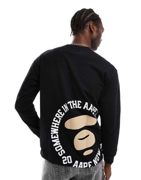 Aape By A Bathing Ape - Universe - T-shirt nera a maniche lunghe - view 1