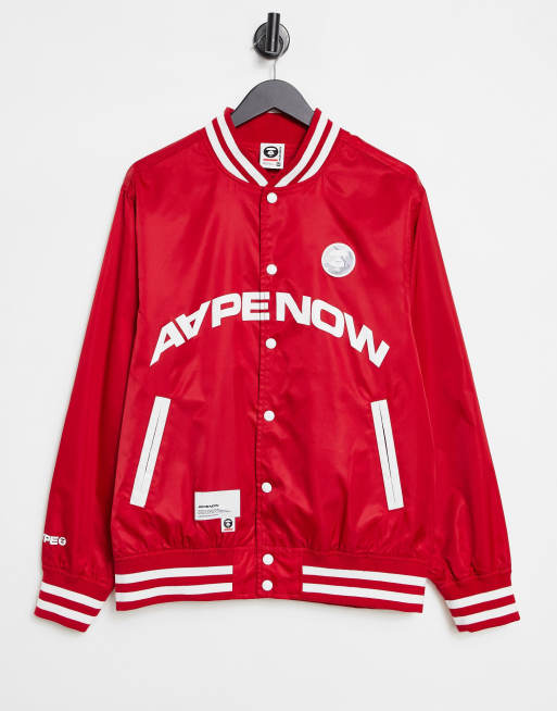 Aape By A Bathing Ape varsity jacket in red | ASOS