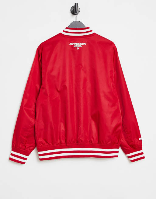 Aape By A Bathing Ape varsity jacket in red | ASOS