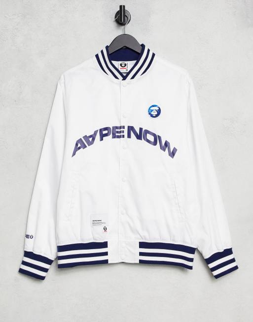 Aape By A Bathing Ape varsity jacket in white | ASOS