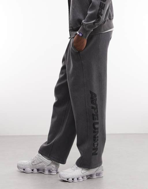 Aape by A Bathing Ape - Vasket sorte joggingbukser med vide ben - Del af sæt, 2 af 5