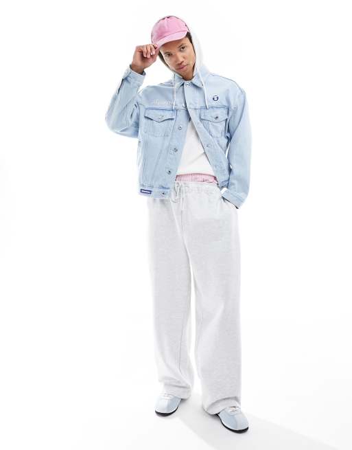 Aape By A Bathing Ape - Veste en jean avec capuche amovible - Bleu clair délavé, 4 de 4