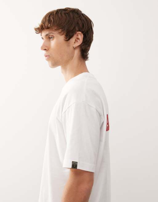 Aape By A Bathing Ape – Vit, boxig t-shirt med Go Aaper-tryck fram- och baktill, 4 av 5