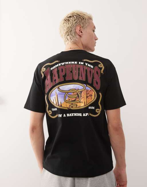 Aape by A Bathing Ape western logo t-shirt back print in black 