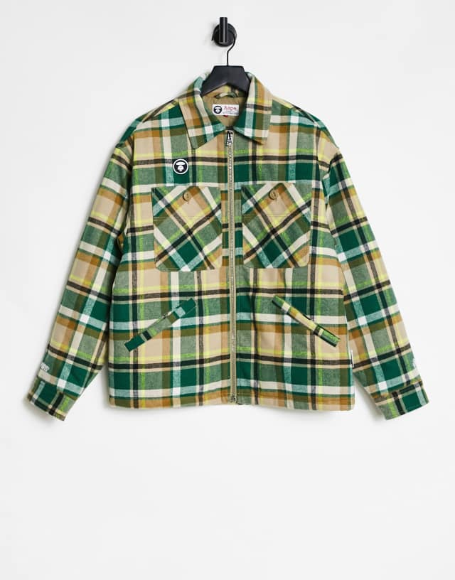 AAPE By A Bathing Ape worker shacket in green