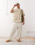 [AAPE BY A BATHING APE®] Aape by A Bathing Ape workwear shirt with all-over rodeo print in beige (Part of a set)-Brown Chest 36 BEIGE