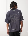 [AAPE BY A BATHING APE®] Aape by A Bathing Ape worker short sleeve shirt in dark grey with back embroidery Chest 32 GREY