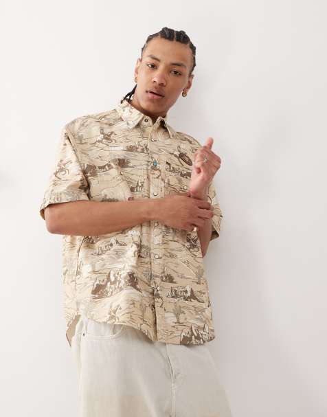 Aape by A Bathing Ape workwear co-ord with all over rodeo print in beige - view 1