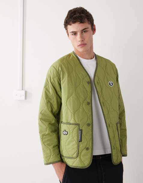 Aape by A Bathing Ape x Alpha Industries padded lining jacket in khaki - view 1