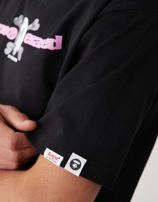 Aape by A Bathing Ape x Erased boxy oversized t-shirt in black, 5 of 5