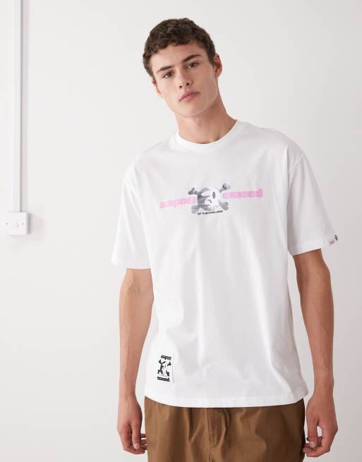 Aape by A Bathing Ape x Erased boxy oversized t-shirt in white, 3 of 5