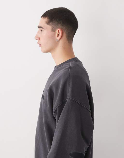 Aape by A Bathing Ape x Erased - Oversized sweatshirt in zwart met wassing, 4 van 5