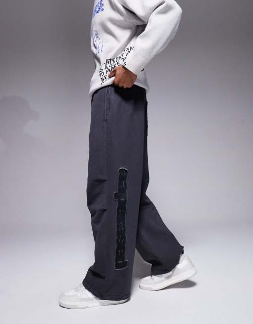 Aape By A Bathing Ape x Erased - Sorte forvaskede joggingbukser i kraftig jersey med løstsiddende pasform, 2 af 5