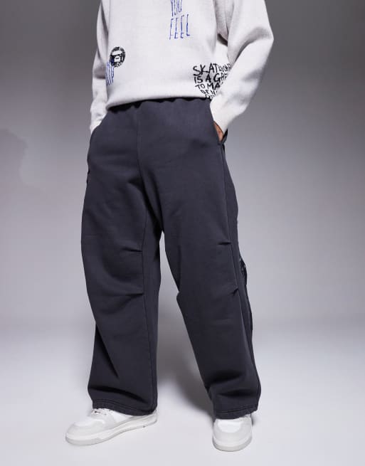 Aape By A Bathing Ape x Erased - Sorte forvaskede joggingbukser i kraftig jersey med løstsiddende pasform, 3 af 5