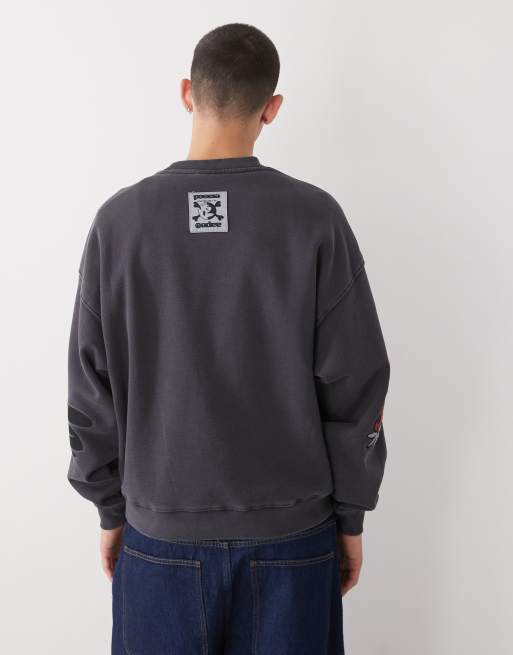 Aape by A Bathing Ape x Erased – Svart, tvättad sweatshirt i oversize, 3 av 5