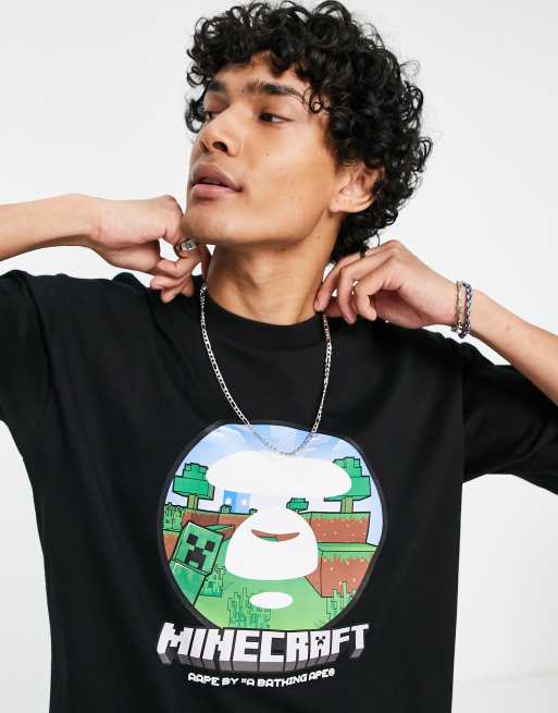 AAPE By A Bathing Ape x Minecraft - Face - T-shirt nera