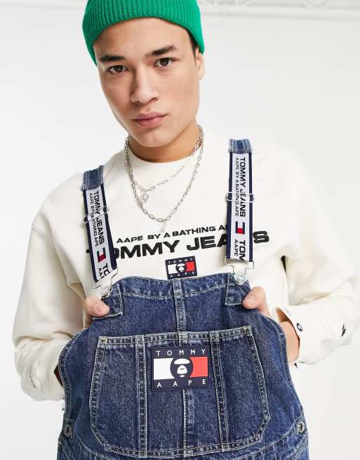 AAPE By A Bathing Ape x Tommy Hilfiger denim dungarees in blue