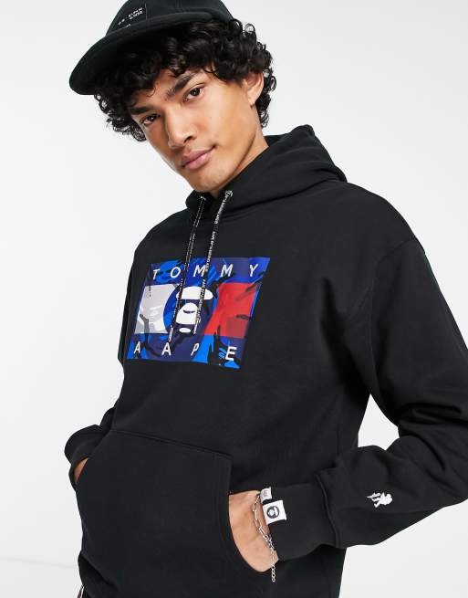 AAPE By A Bathing Ape x Tommy Hilfiger hoodie in black