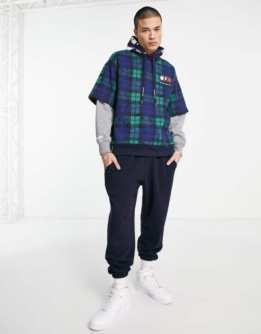 Plaid tommy shop hilfiger hoodie