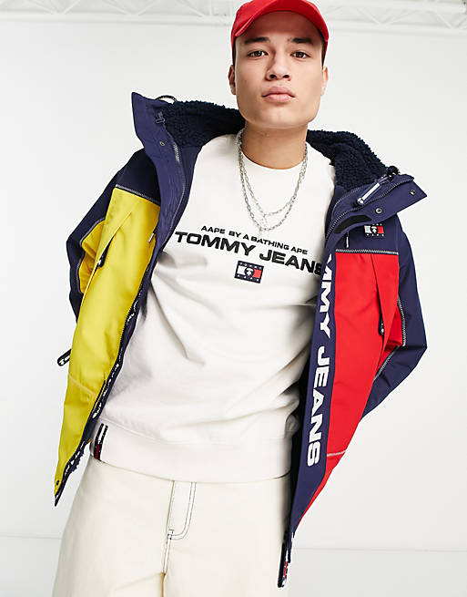 Cra-wallonieShops | Tommy Hilfiger Teen Girl Clothing for Kids | AAPE By A  Bathing Ape x Tommy Hilfiger technical jacket with liner in multi