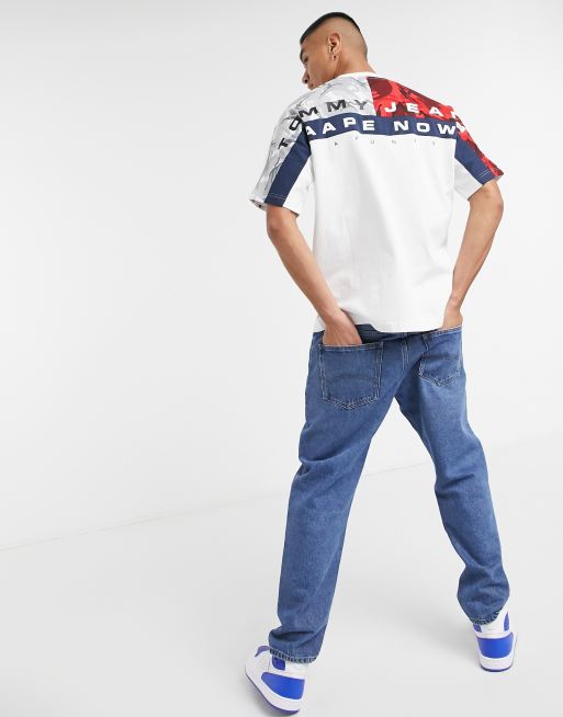 AAPE By A Bathing Ape x Tommy Jeans flag logo t-shirt in white | ASOS