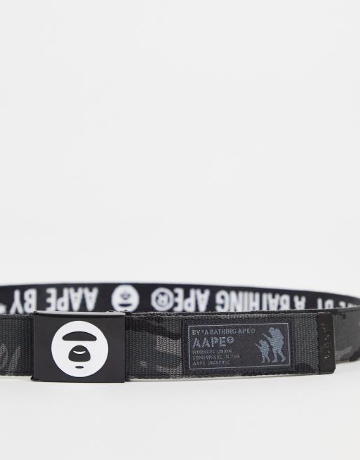 Aape Belt by A Bathing Ape Aape by A Bathing Ape leather belt in black | ASOS main image 4